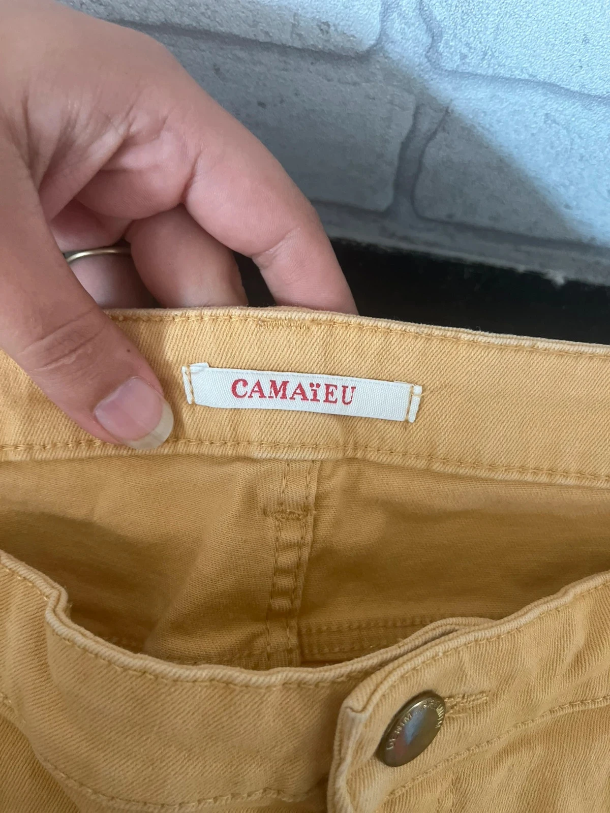 Slim-fit mustard yellow broek – Maat 40 – Camaïeu – photo 3